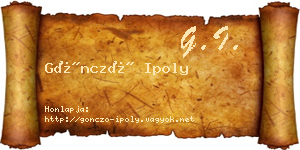 Göncző Ipoly névjegykártya